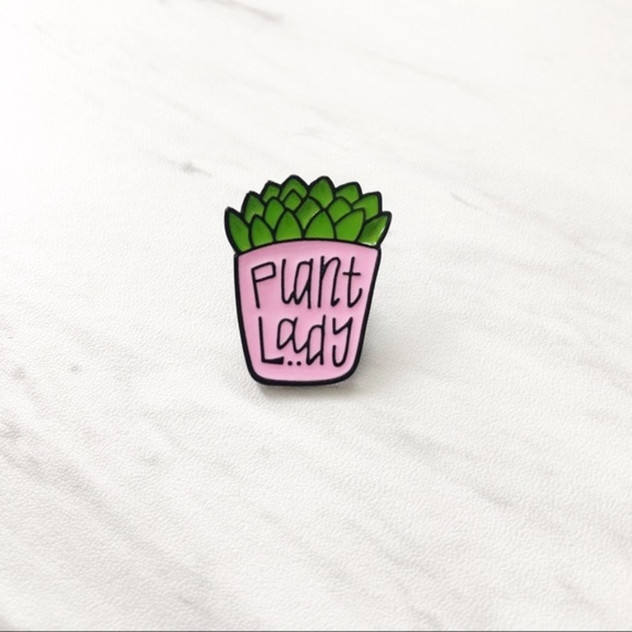 Jewelry - 3/$12 Plant Lady Pink Green Succulent Enamel Pin